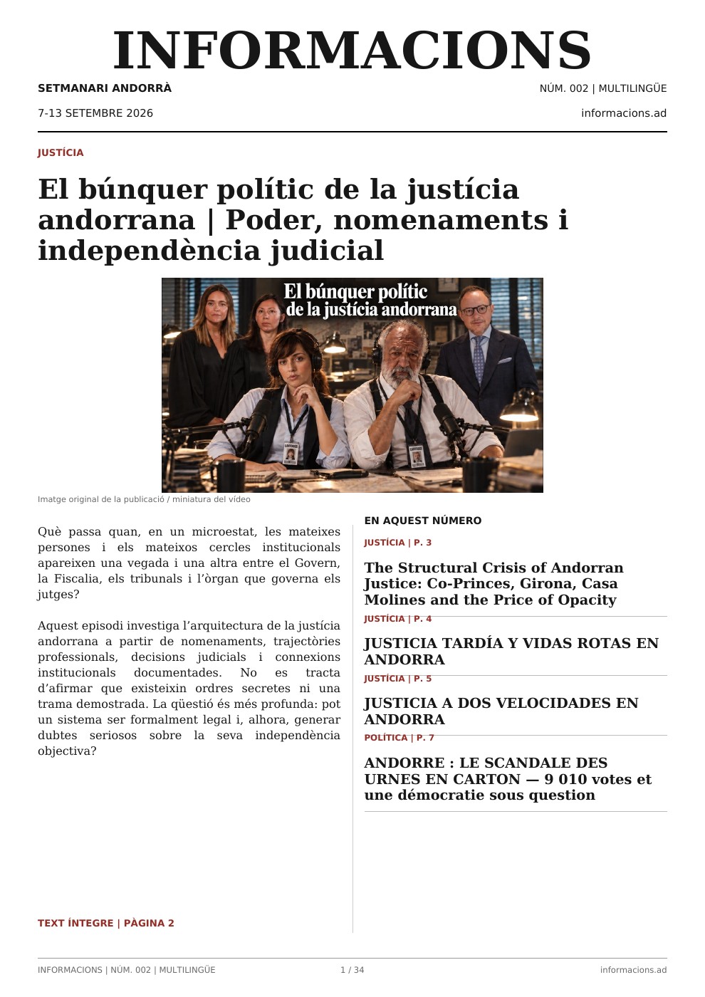 INFORMACIONS · NÚM. 002 · AND
