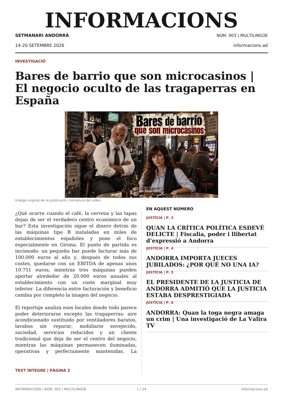 INFORMACIONS · NÚM. 003 · AND